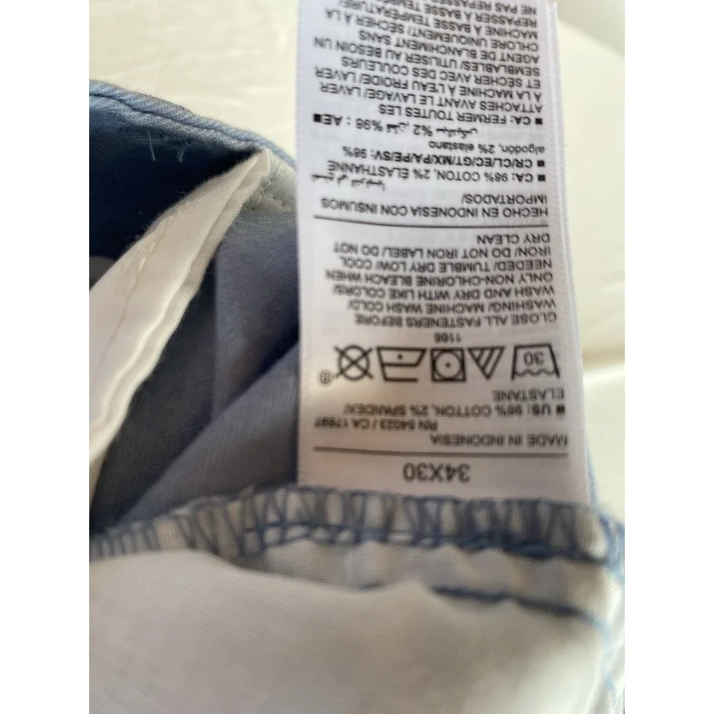 NWT Old Navy Chino Pants Mens 34x30 Blue Harvest Fixed Waist Pleated